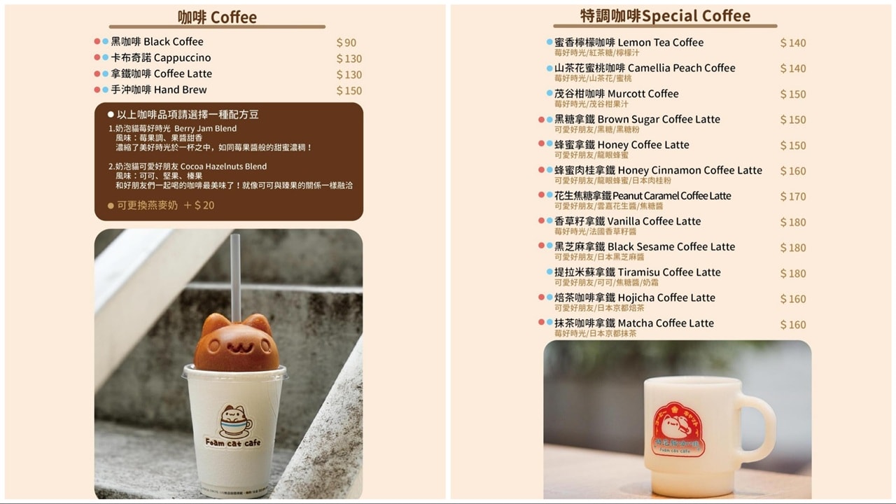 【台中美食】奶泡貓咖啡-民權店｜滿滿的咖波、奶泡貓超級療癒，讓貓貓蟲咖波陪你喝下午茶，台中景點