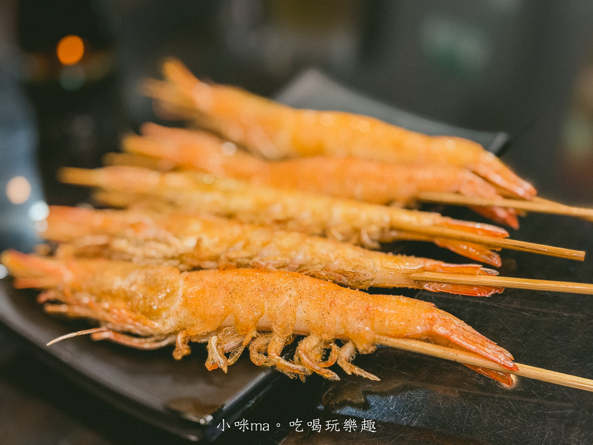 大白蝦串燒新鮮彈牙，內湖海鮮串燒推薦